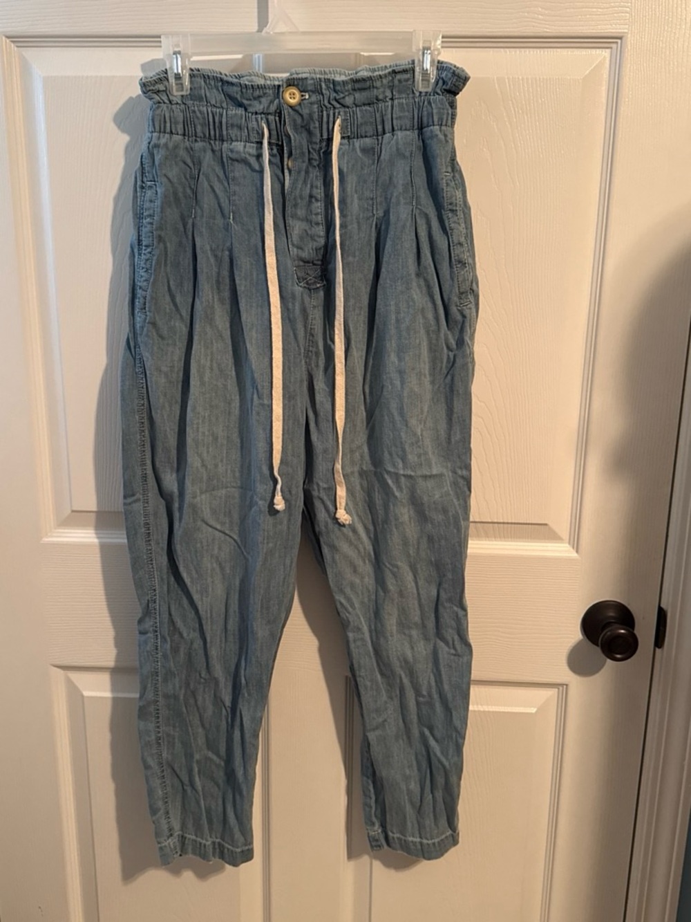 Free People Light Blue Drawstring Jogger Jeans